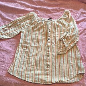 Striped Button-Down Women's Top